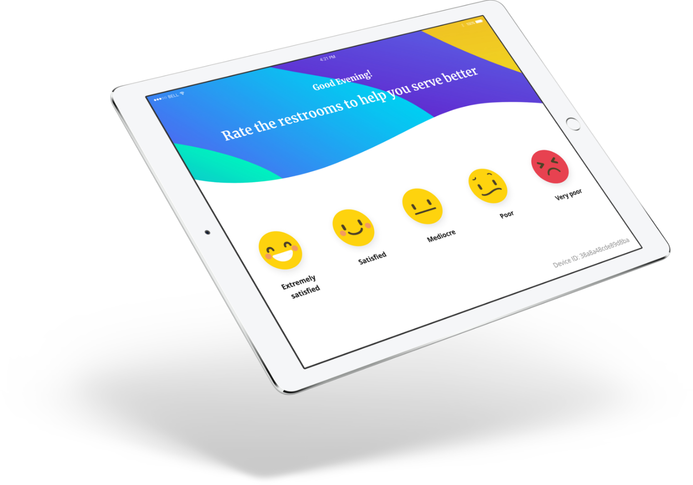 Ipad with the main screen of screenL's feedback system